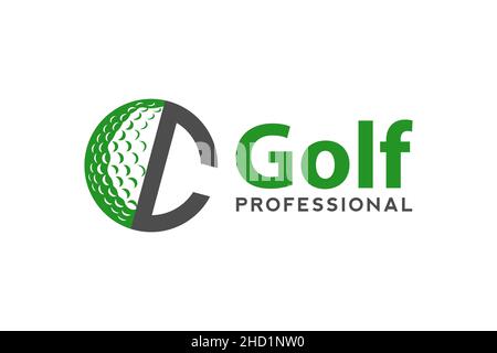 Letter C for Golf logo design vector template, Vector label of golf, Logo of golf championship, illustration, Creative icon, design Stock Vector