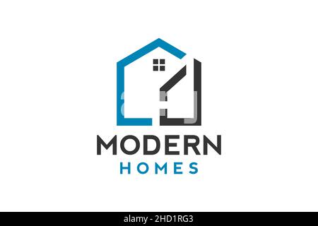 Logo design of J in vector for construction, home, real estate, building, property. Minimal awesome trendy professional logo design. Stock Vector