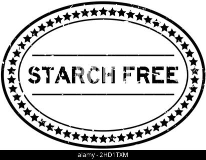 Grunge black starch free word oval rubber seal stamp on white background Stock Vector