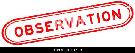 Grunge red observation word rubber seal stamp on white background Stock Vector