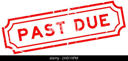 Grunge red past due word rubber seal stamp on white background Stock Vector