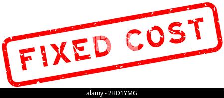 Grunge red fixed cost word square rubber seal stamp on white background Stock Vector