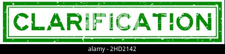 Grunge green clarification word square rubber seal stamp on white background Stock Vector
