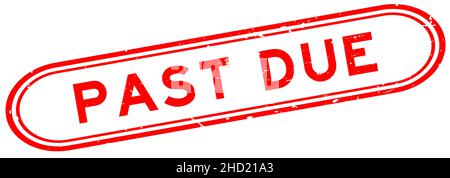 Grunge red past due word rubber seal stamp on white background Stock Vector