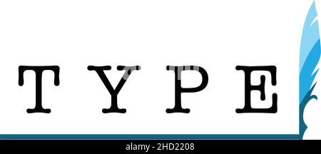 Flat letter mark design TYPE fur write logo design Stock Vector