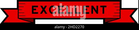Ribbon label banner with word excellent in red color on white background Stock Vector