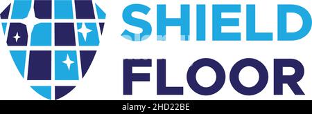 Modern colorful design SHIELD FLOOR logo design Stock Vector