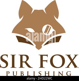 Modern colorful SIR FOX PUBLISHING logo design Stock Vector