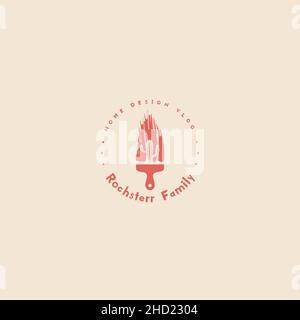 Flat letter ROCHSTERR FAMILY cactus logo design Stock Vector