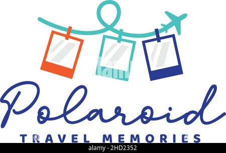Modern flat letter POLARDID travel logo design Stock Vector