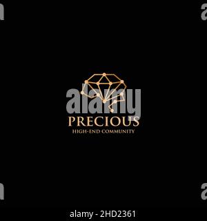 Minimalist design PRECIOUS diamond logo design Stock Vector