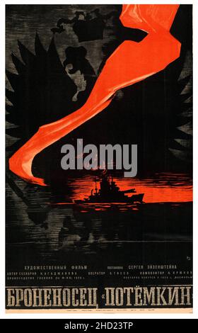 Battleship Potemkin (Mosfilm, R-1963). Russian Movie Poster. Sergey Datskevich Artwork.