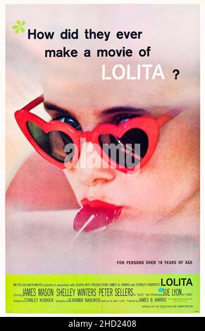 Lolita (1962 poster). A movie feat. James Mason, Shelley Winters, Peter Sellers.Stanley Kubrick. Stock Photo