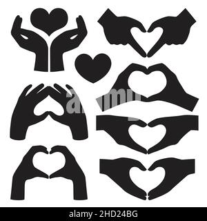 Hands making a heart gesture, vector illustration Stock Vector