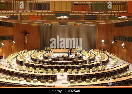 The chamber of the UN Trusteeship Council, United Nations headquarters. York, NY, USA - Stock Photo