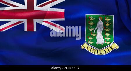 3D-Illustration of a British Virgin Islands flag - realistic waving fabric flag. Stock Photo