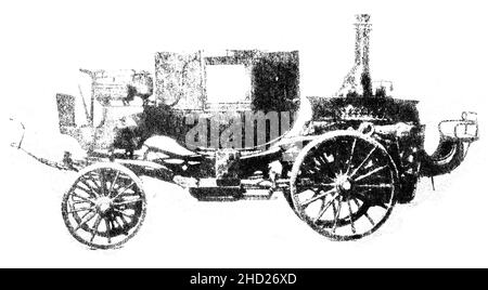 Old automobile cart. Handmade illustration isolated on white background. Stock Photo