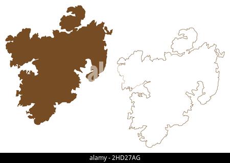 Tjorn island (Kingdom of Sweden) map vector illustration, scribble sketch Tjörn map Stock Vector