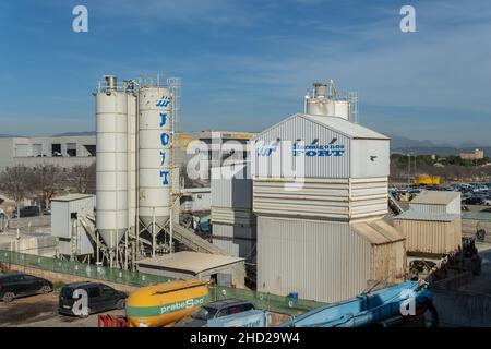 Palma de Mallorca, Spain; december 30 2021: Concrete factory of the company Fort, in the industrial park of Son Oms in Palma de Mallorca Stock Photo