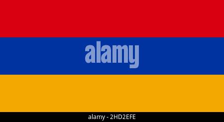 National flag of Armenia: red, blue and yellow horizontal stripes