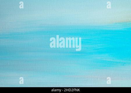 Blue colored abstract painting background on canvas Stock Photo