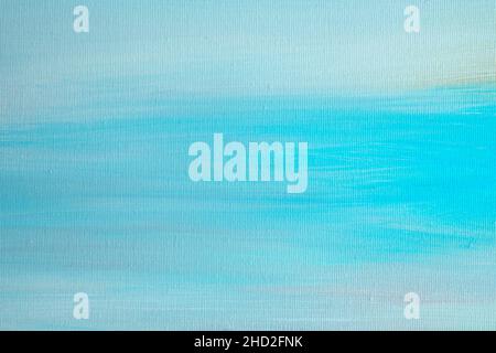 Blue colored abstract painting background on canvas Stock Photo