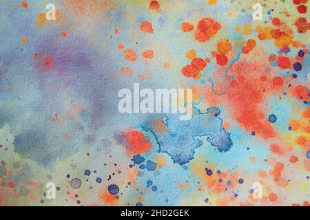 Colorful blurry watercolor stains abstract backgrund Stock Photo