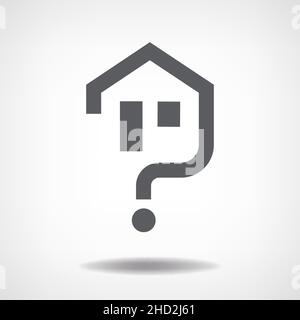 Vector House question concept icon isolated on background Stock Vector