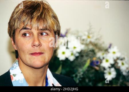 Archives 90ies: Portrait of Dominique Voynet, Les Verts, Lyon, France, 1994 Stock Photo