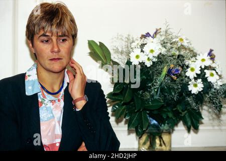 Archives 90ies: Portrait of Dominique Voynet, Les Verts, Lyon, France, 1994 Stock Photo