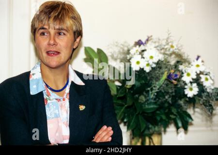 Archives 90ies: Portrait of Dominique Voynet, Les Verts, Lyon, France, 1994 Stock Photo