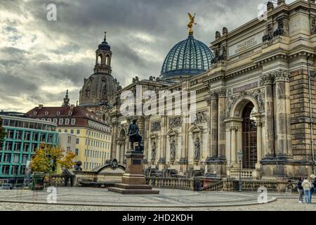 Beautiful shot of Bruhl's Terrace in Dresden Germany Stock Photo