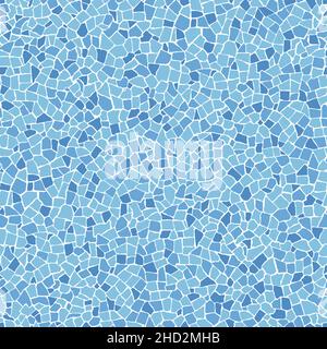 Blue broken tiles (trencadis) seamless pattern Stock Vector