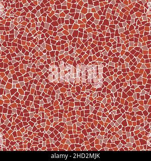 Red broken tiles (trencadis) seamless pattern Stock Vector
