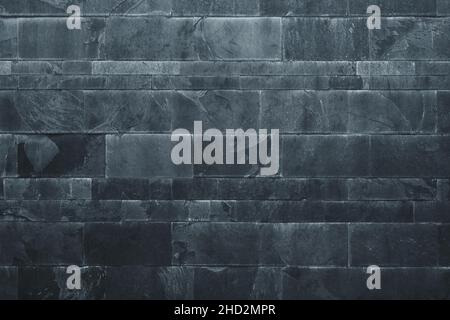 Dark gray ceramic wall tiles with grungy texture Stock Photo