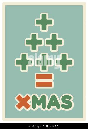 mathematical and consumerism criticism christmas card - vector illustration Stock Vector