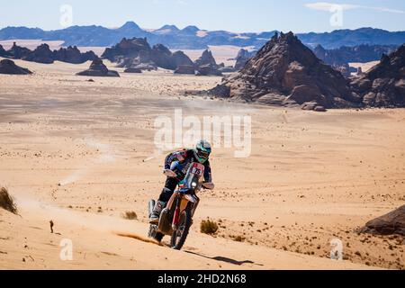 Hail, Saudi Arabia. 02nd Jan, 2022. 75 Al Shatti Abdullah (kwt), KTM, Moto, action during the Stage 1B of the Dakar Rally 2022 around Hail, on January 2nd, 2022 in Hail, Saudi Arabia - Photo Florent Gooden / DPPI Credit: DPPI Media/Alamy Live News Stock Photo