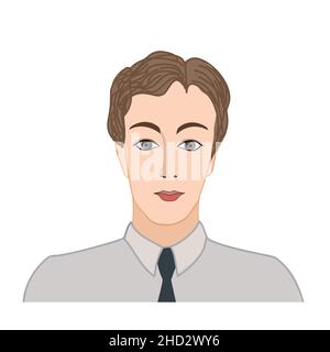 Male social profile. Avatar people. Call center customer support vector illustration. Man portrait. Business character icon. Stock Vector