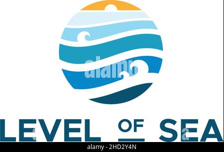 Modern colorful design LEVEL OF SEA logo design Stock Vector