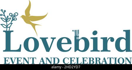 Modern flat letter mark LOVE BIRD logo design Stock Vector