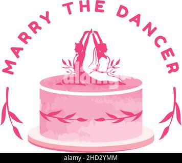 Modern design MARRY THE DANCER cake logo design Stock Vector