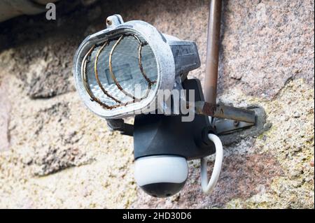Security light and PIR for automatic operation Stock Photo
