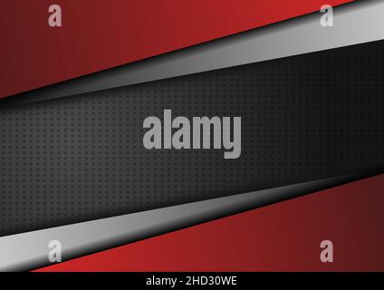 luxury red and black metallic overlap abstract background,vector illustration Stock Vector