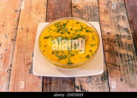 Sancocho is a stew or stew made with meats, tubers, vegetables and condiments, typical of several Latin American countries, specifically those that be Stock Photo