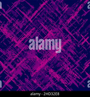 Grunge scratched violet and purple backdrop. Distress texture of spots, stains, ink, dots. Old damaged backdrop. Dirty artistic design element Stock Vector
