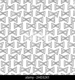Abstract hand drawn seamless pattern with ribbon shape elements. Stock Vector