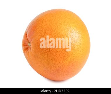 Fresh grapefruit isolated on white background. Whole ripe citrus lies on its side Stock Photo