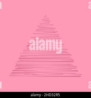 Pink horizontal stripes in triangle form. Geometric shape. Trendy design element for web pages, prints, template, presentation and textile pattern Stock Vector
