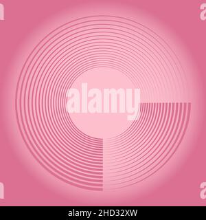 Abstract concentric pink rounded lines. Trendy design element for border frame, technology logo, sign, symbol, web, prints, posters, template, pattern Stock Vector