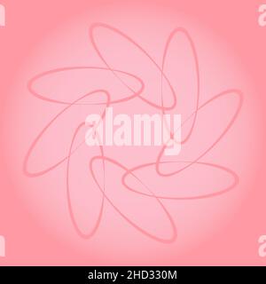 Radial pink ellipse shape in circle form. Trendy design element for border frame, technology logo, sign, symbol, web, prints, posters, template Stock Vector